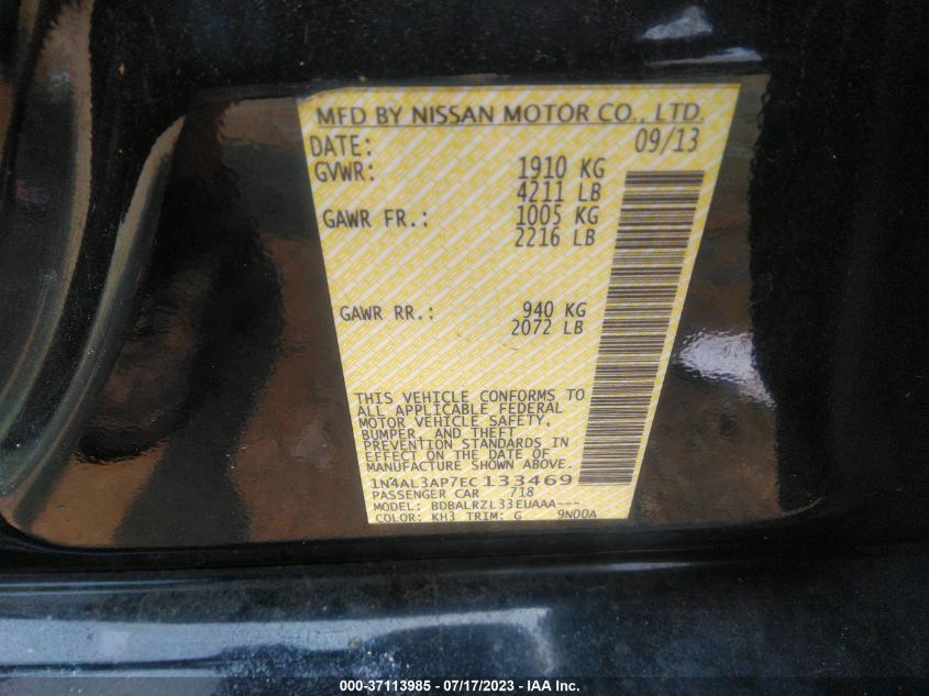 2014 NISSAN ALTIMA 2.5 S - 1N4AL3AP7EC133469