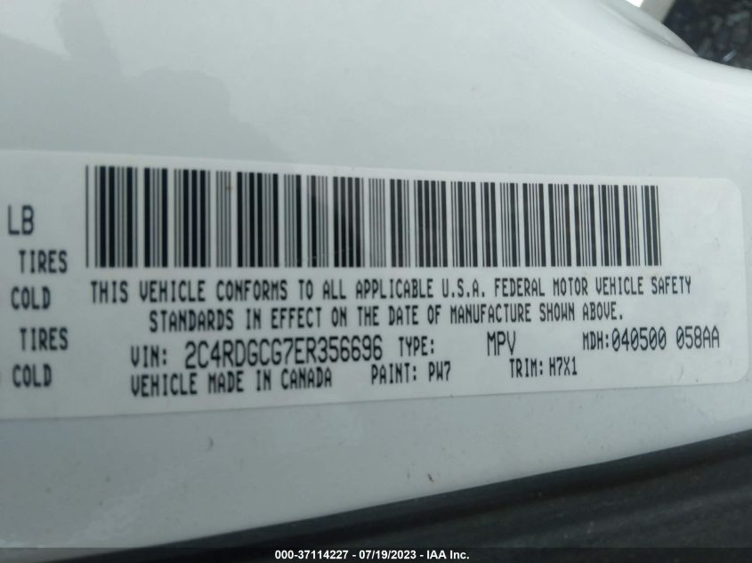 2014 DODGE GRAND CARAVAN SXT - 2C4RDGCG7ER356696