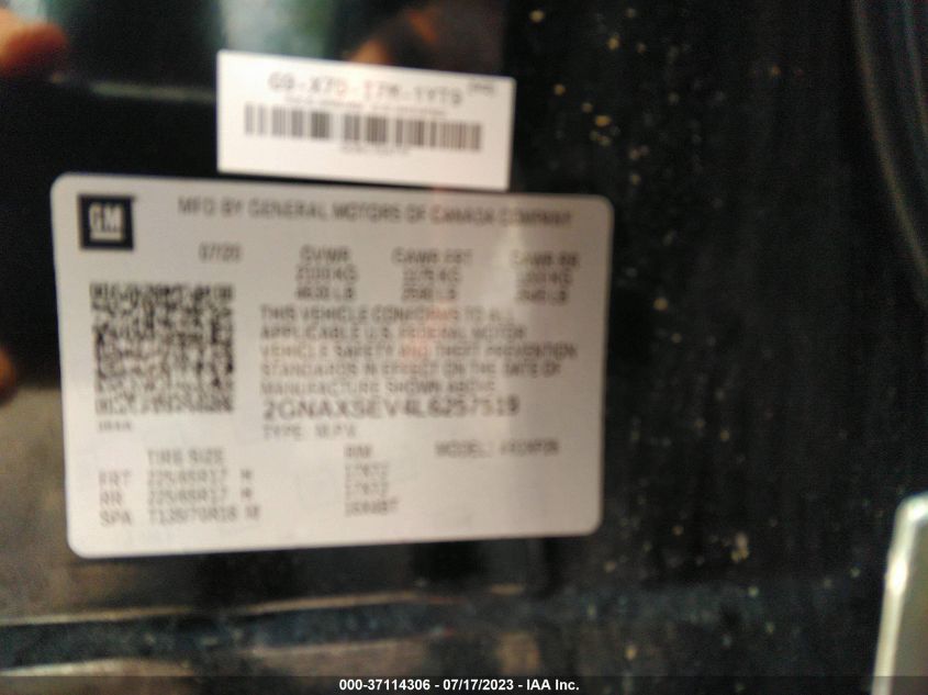 2020 CHEVROLET EQUINOX LS - 2GNAXSEV4L6257519