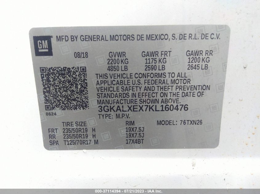2019 GMC TERRAIN DENALI - 3GKALXEX7KL160476