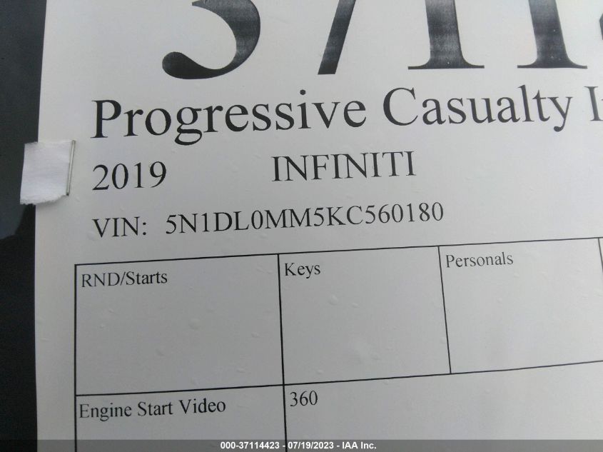 2019 INFINITI QX60 LUXE/PURE - 5N1DL0MM5KC560180
