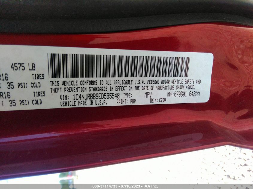 2014 JEEP PATRIOT SPORT - 1C4NJRBB9ED595548