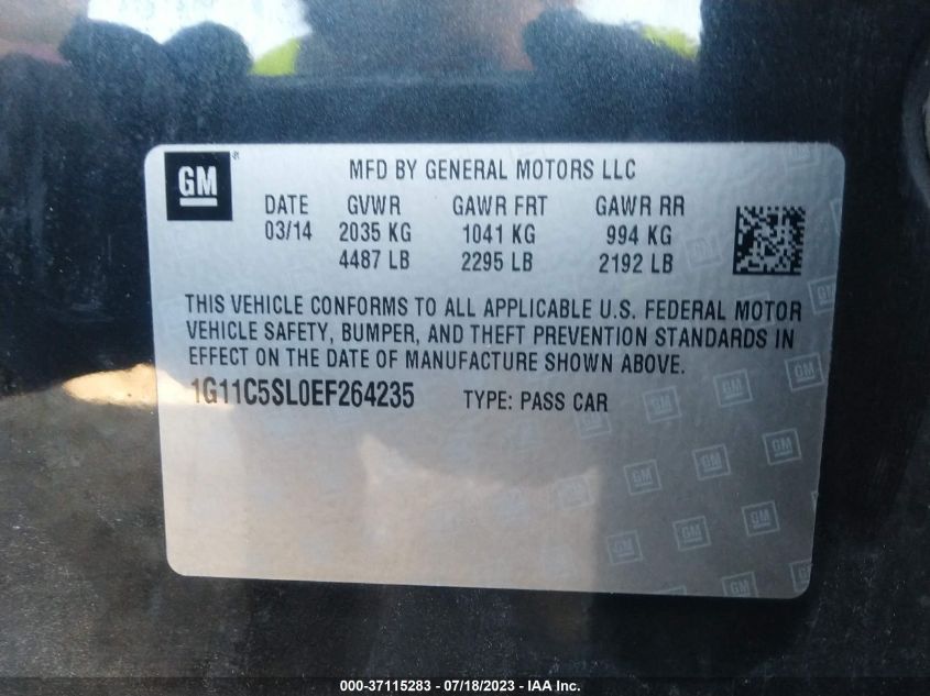 2014 CHEVROLET MALIBU 1LT - 1G11C5SL0EF264235