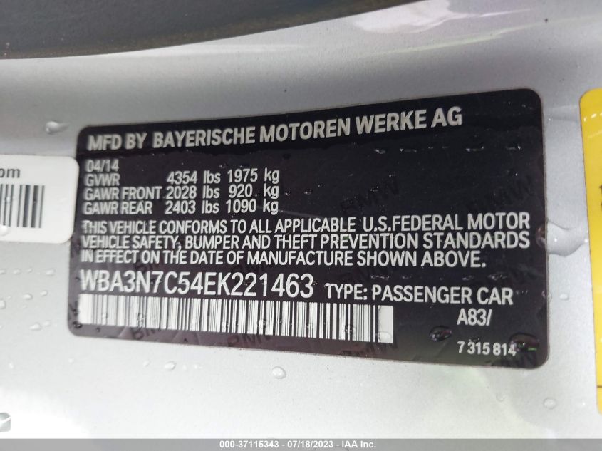 2014 BMW 4 SERIES 428I - WBA3N7C54EK221463