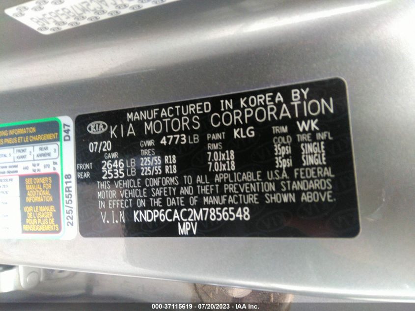 2021 KIA SPORTAGE S - KNDP6CAC2M7856548