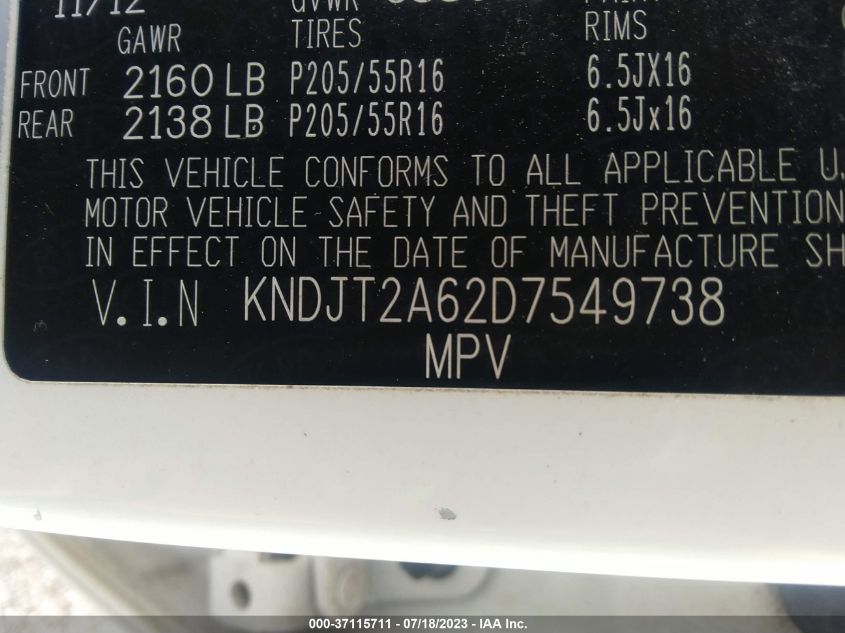 2013 KIA SOUL + - KNDJT2A62D7549738