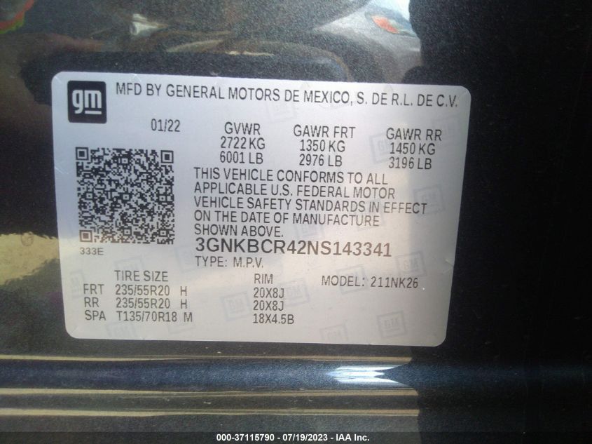 2022 CHEVROLET BLAZER 2LT - 3GNKBCR42NS143341