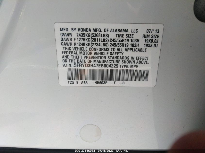 2014 ACURA MDX TECH PKG - 5FRYD3H47EB004229
