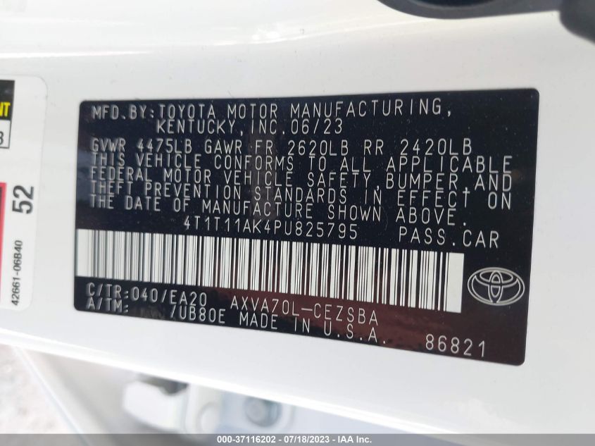 2023 TOYOTA CAMRY SE - 4T1T11AK4PU825795