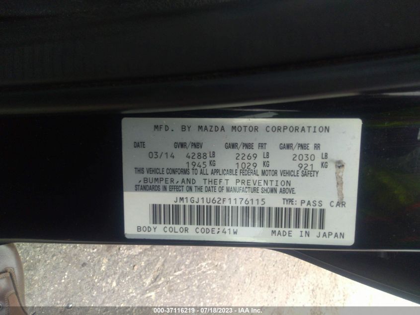 2015 MAZDA MAZDA6 I SPORT - JM1GJ1U62F1176115