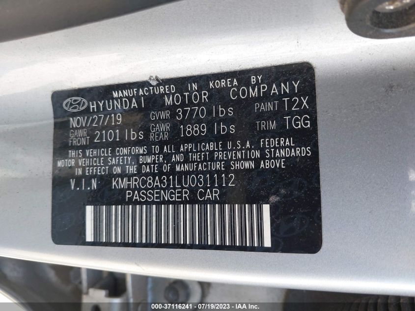 2020 HYUNDAI VENUE SEL - KMHRC8A31LU031112