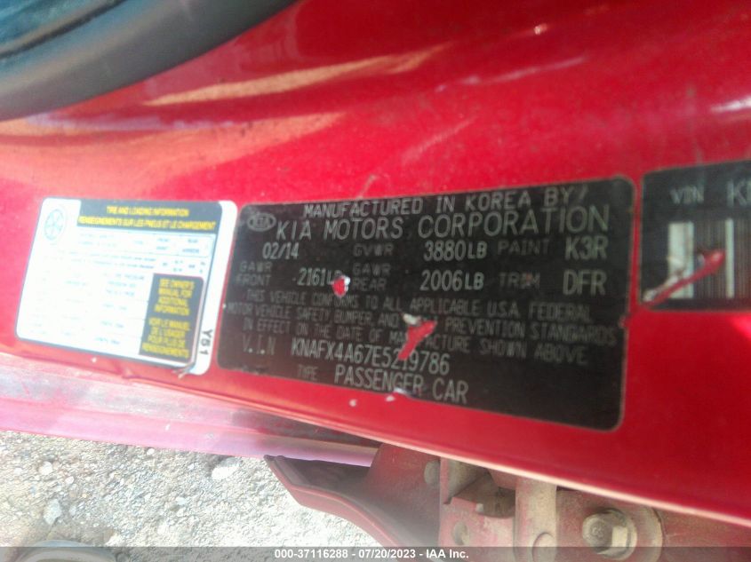 2014 KIA FORTE LX - KNAFX4A67E5219786