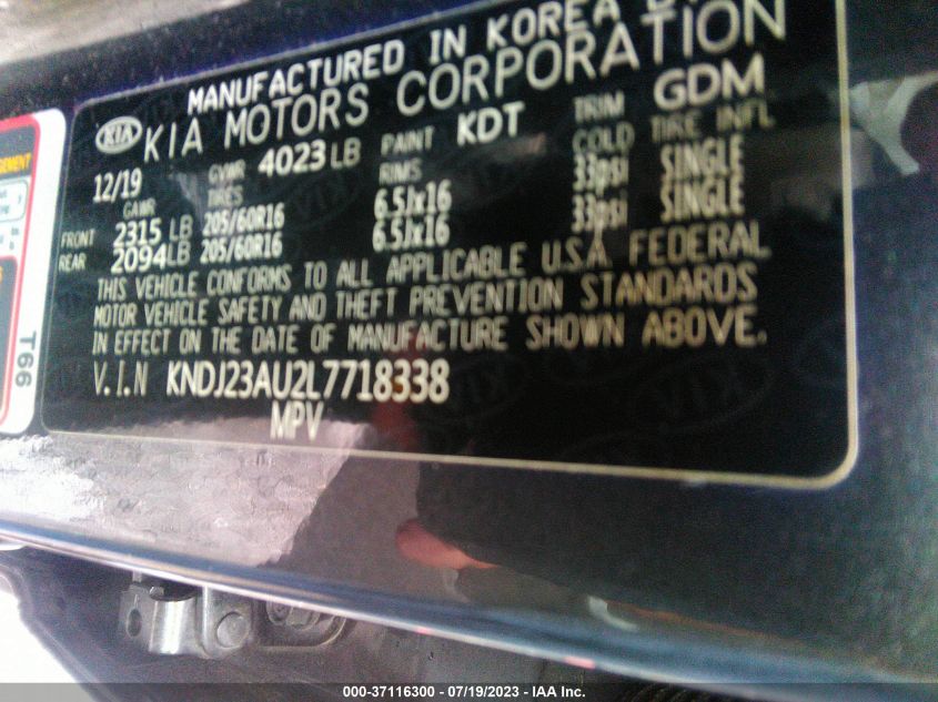 2020 KIA SOUL LX - KNDJ23AU2L7718338