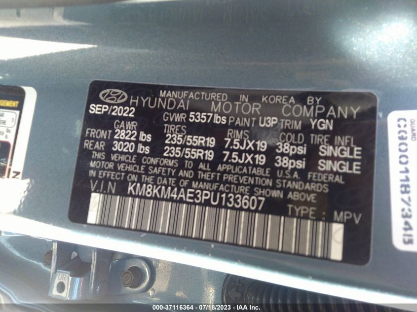 2023 HYUNDAI IONIQ 5 SE KM8KM4AE3PU133607