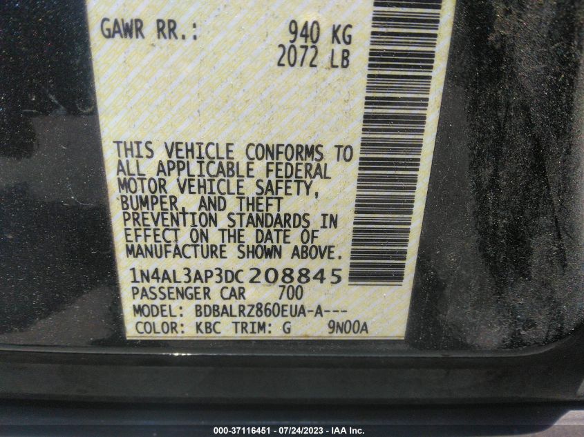 2013 NISSAN ALTIMA 2.5 S - 1N4AL3AP3DC208845