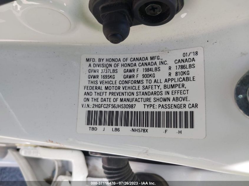 2018 HONDA CIVIC SEDAN LX - 2HGFC2F56JH530987