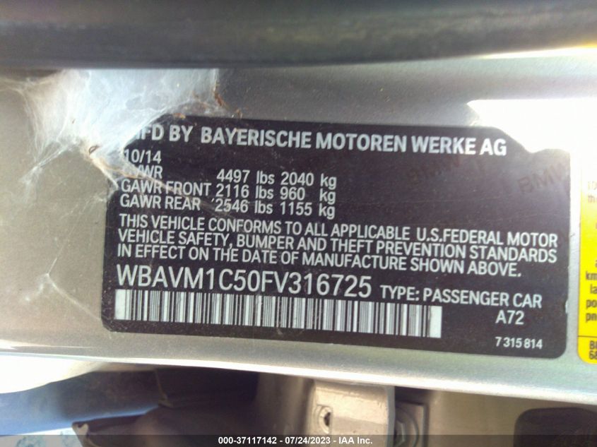 2015 BMW X1 SDRIVE28I - WBAVM1C50FV316725