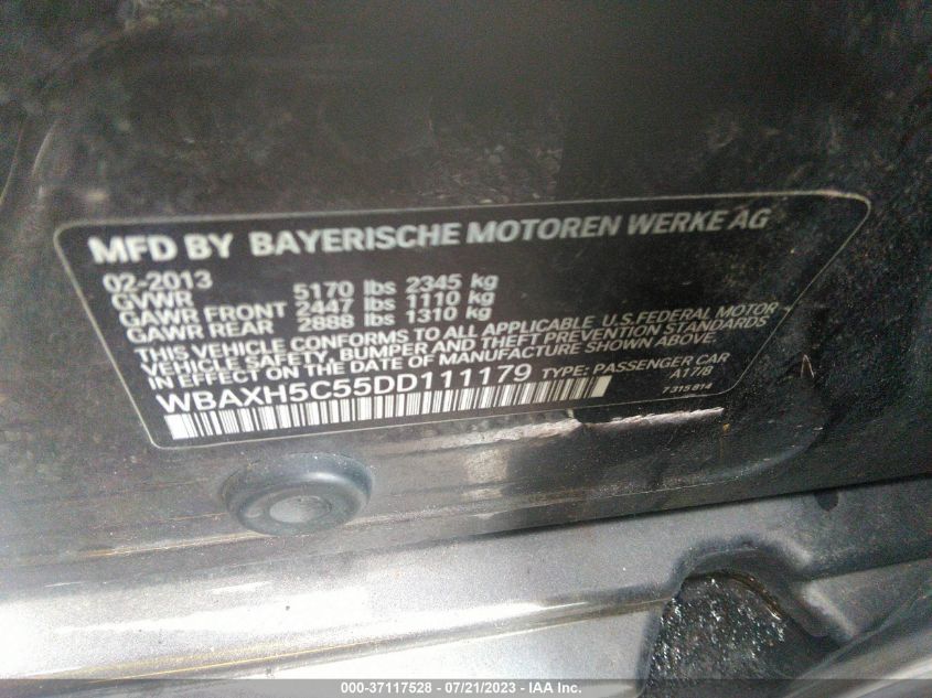 2013 BMW 5 SERIES 528I XDRIVE - WBAXH5C55DD111179