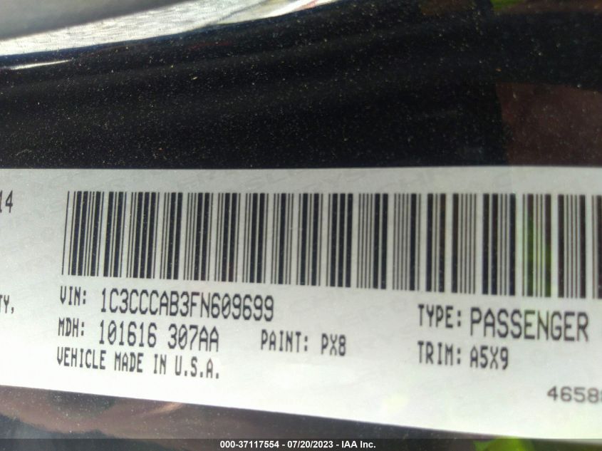 2015 CHRYSLER 200 LIMITED - 1C3CCCAB3FN609699