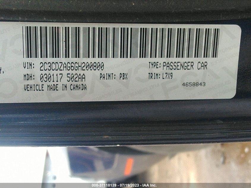 2016 DODGE CHALLENGER SXT - 2C3CDZAG6GH200800