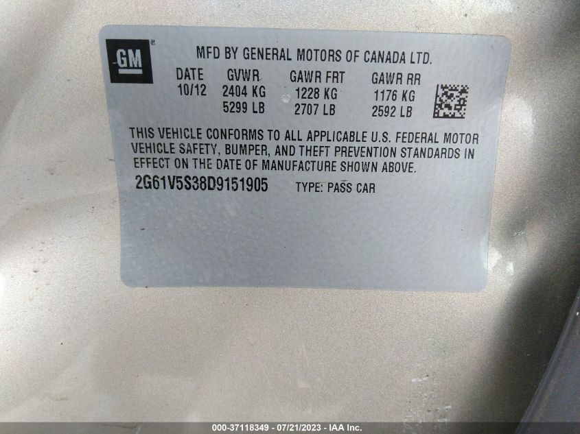 2013 CADILLAC XTS PLATINUM - 2G61V5S38D9151905