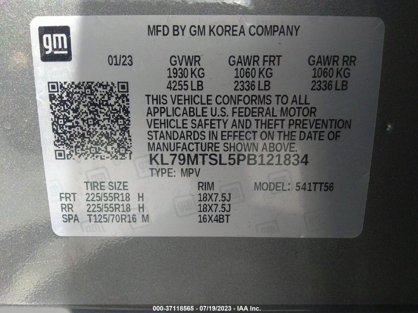 2023 CHEVROLET TRAILBLAZER RS - KL79MTSL5PB121834
