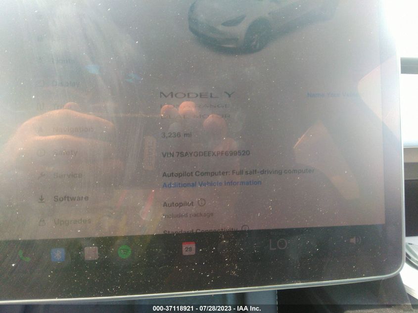 2023 TESLA MODEL Y LONG RANGE - 7SAYGDEEXPF699520
