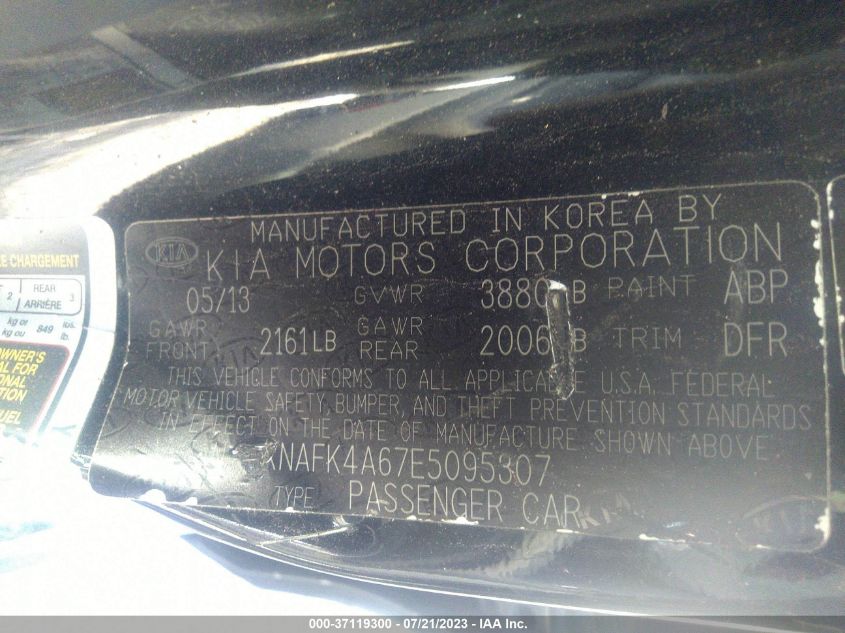 2014 KIA FORTE LX - KNAFK4A67E5095307