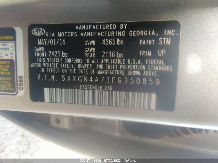 2015 KIA OPTIMA EX - 5XXGN4A71FG350859