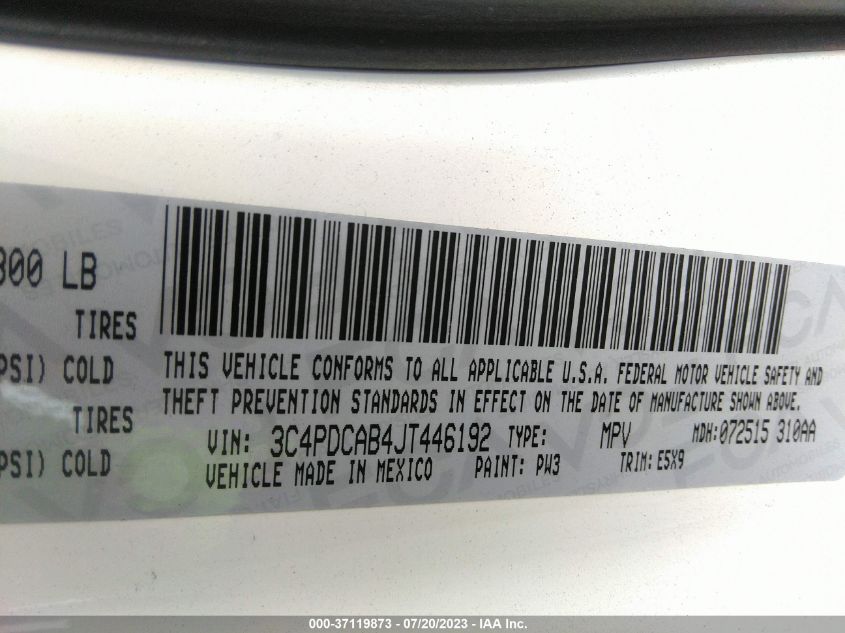 2018 DODGE JOURNEY SE - 3C4PDCAB4JT446192