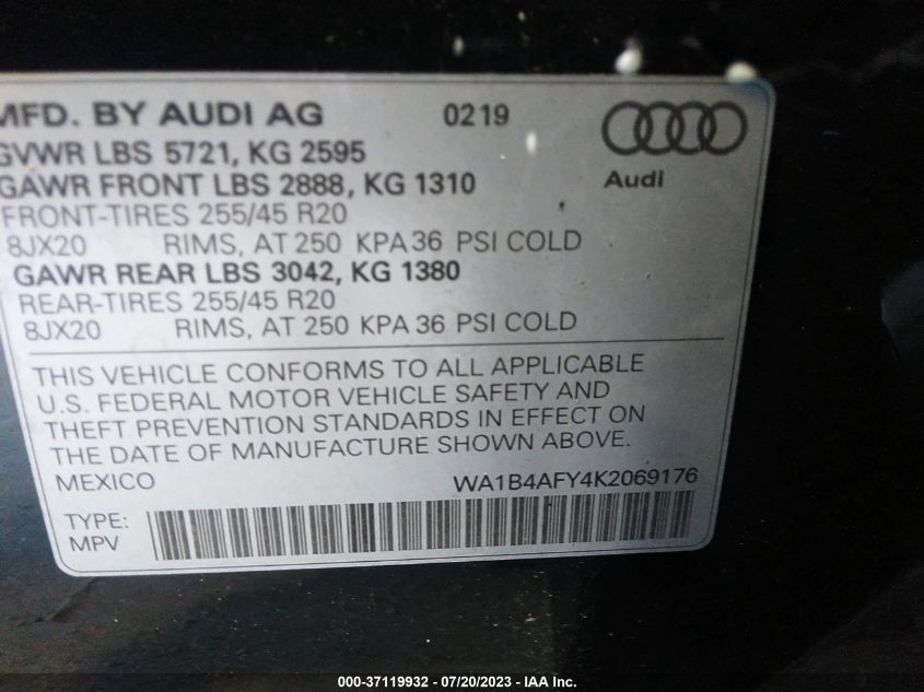 2019 AUDI SQ5 PREMIUM PLUS - WA1B4AFY4K2069176