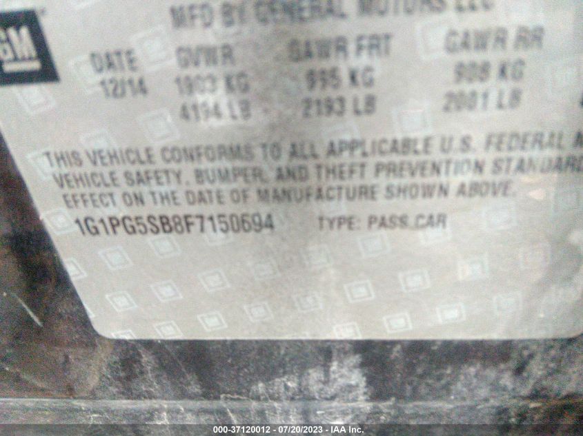 2015 CHEVROLET CRUZE LTZ - 1G1PG5SB8F7150694