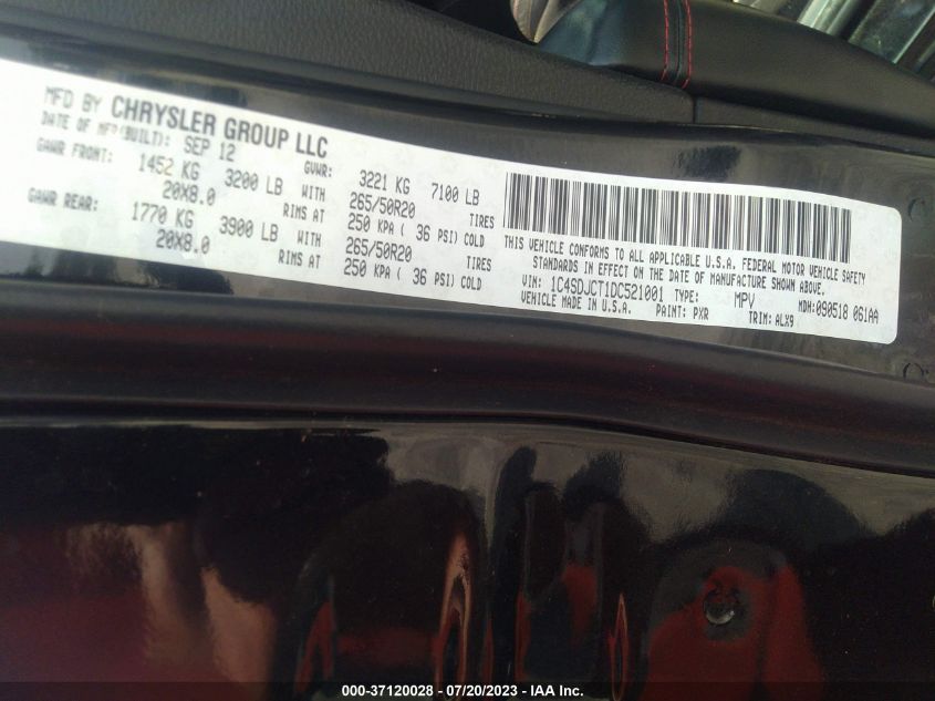 2013 DODGE DURANGO R/T - 1C4SDJCT1DC521001