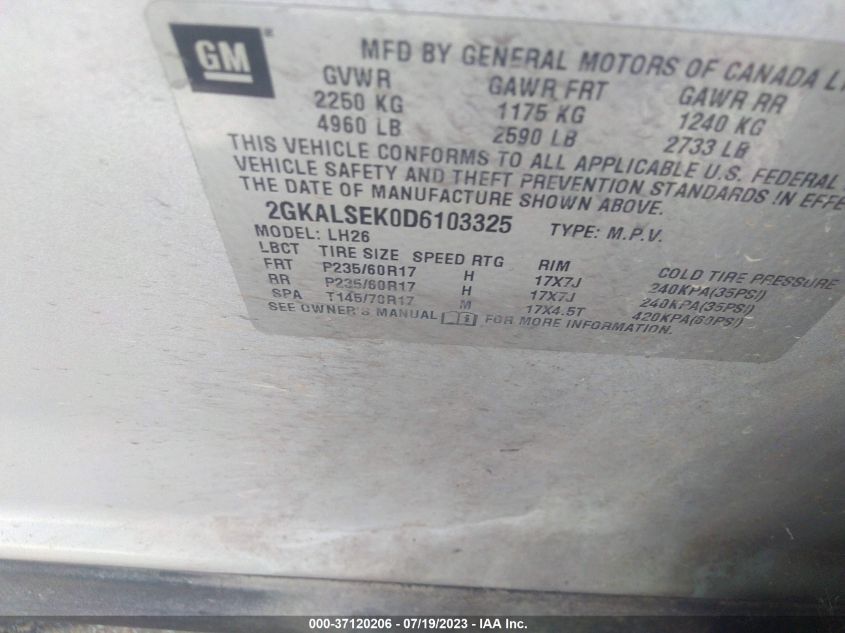 2013 GMC TERRAIN SLE - 2GKALSEK0D6103325