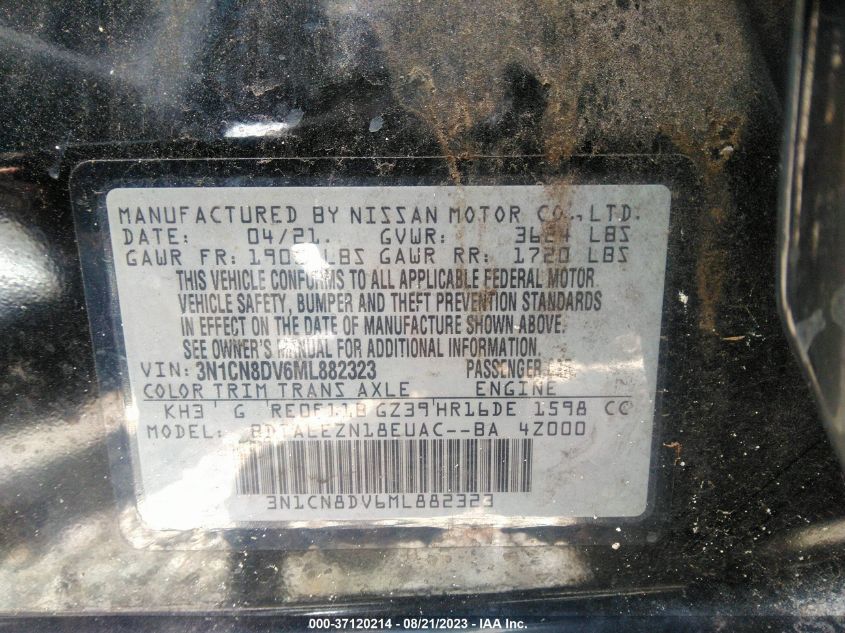 2021 NISSAN VERSA S - 3N1CN8DV6ML882323
