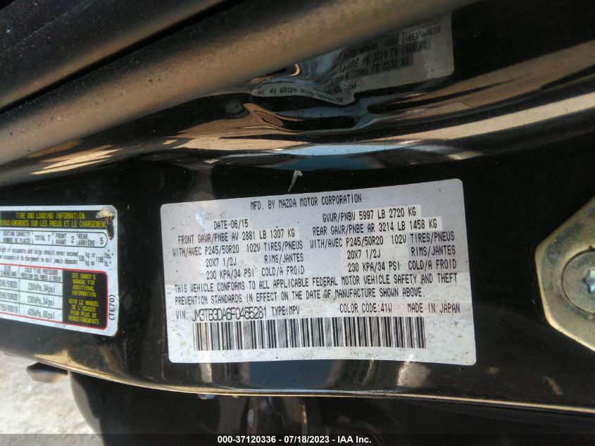 2015 MAZDA CX-9 GRAND TOURING - JM3TB3DA6F0465281