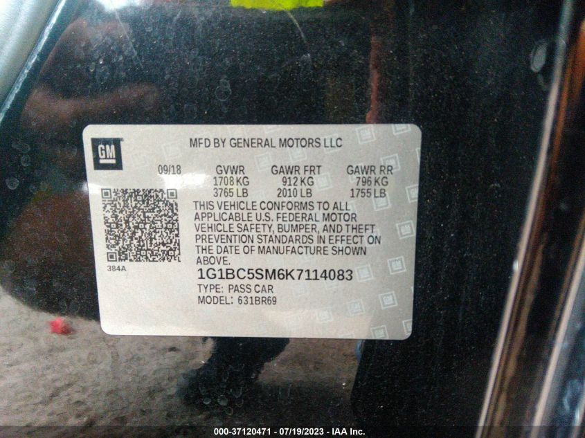 2019 CHEVROLET CRUZE LS - 1G1BC5SM6K7114083