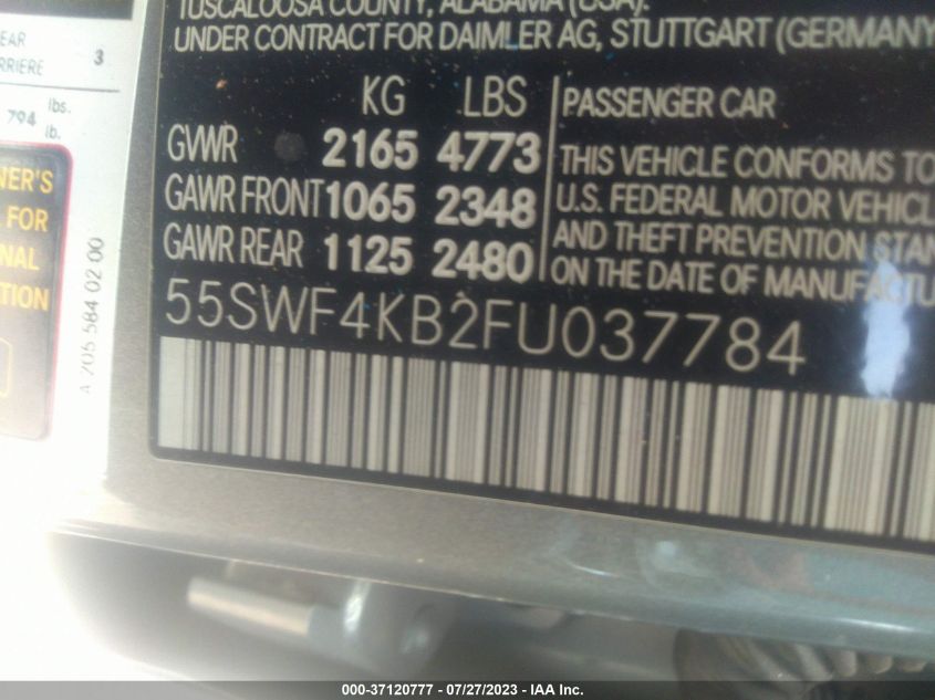 2015 MERCEDES-BENZ C-CLASS C 300 - 55SWF4KB2FU037784
