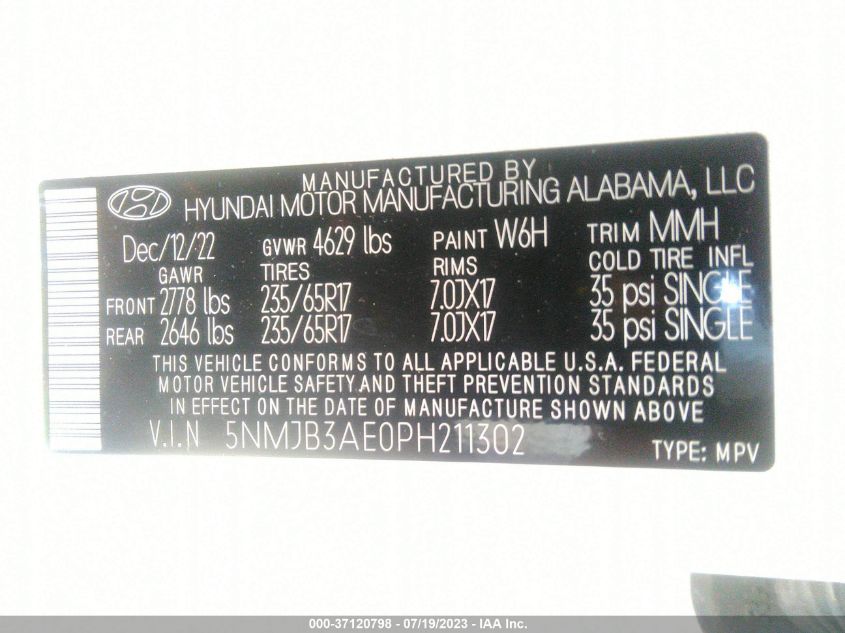 2023 HYUNDAI TUCSON SEL - 5NMJB3AE0PH211302