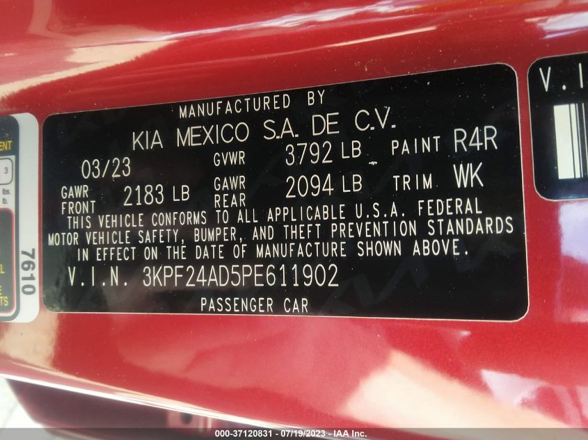 2023 KIA FORTE LXS - 3KPF24AD5PE611902