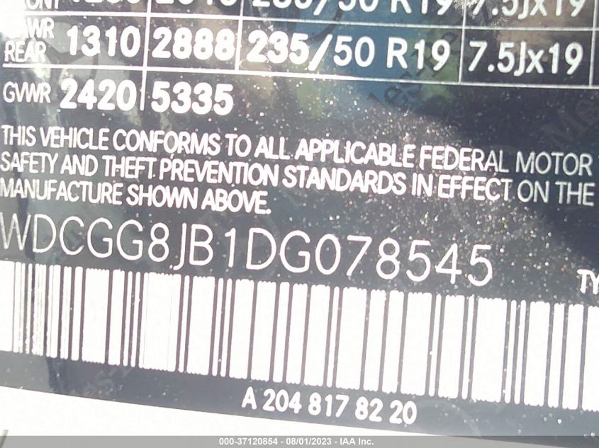 2013 MERCEDES-BENZ GLK-CLASS GLK 350 - WDCGG8JB1DG078545