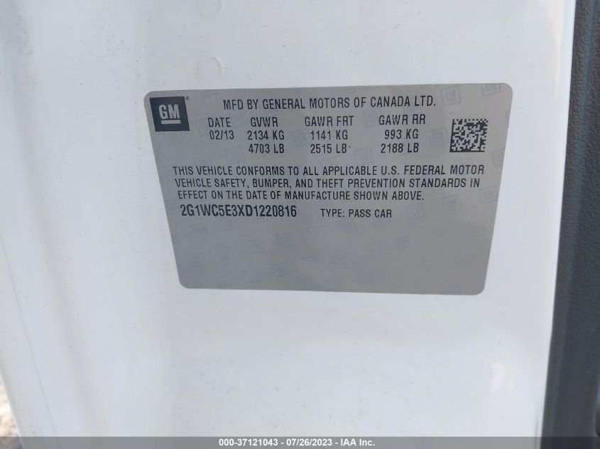 2013 CHEVROLET IMPALA LTZ - 2G1WC5E3XD1220816