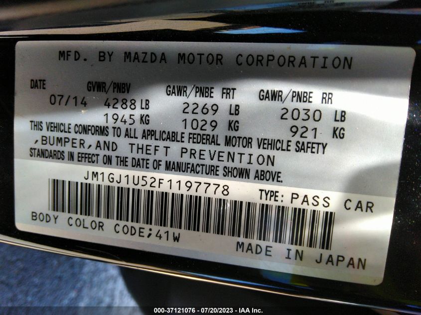 2015 MAZDA MAZDA6 I SPORT - JM1GJ1U52F1197778