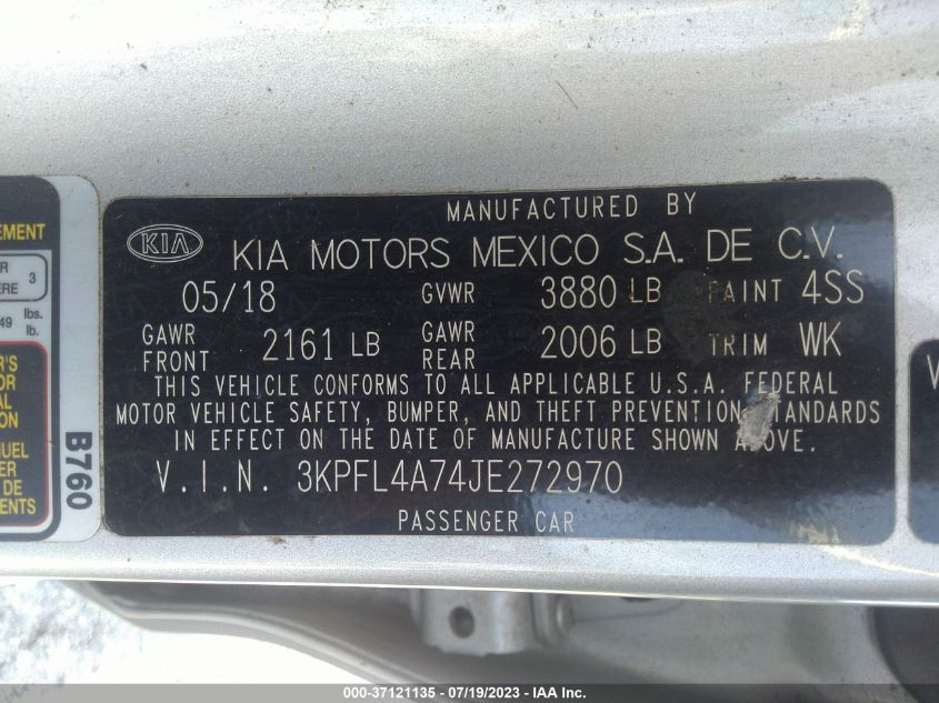 2018 KIA FORTE LX - 3KPFL4A74JE272970