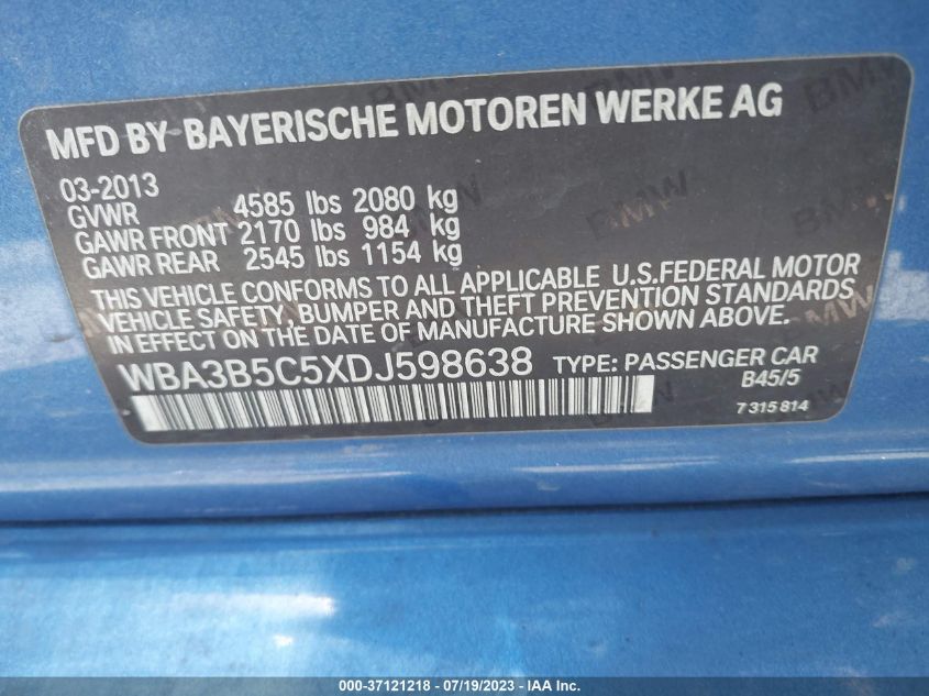2013 BMW 3 SERIES 328I XDRIVE - WBA3B5C5XDJ598638