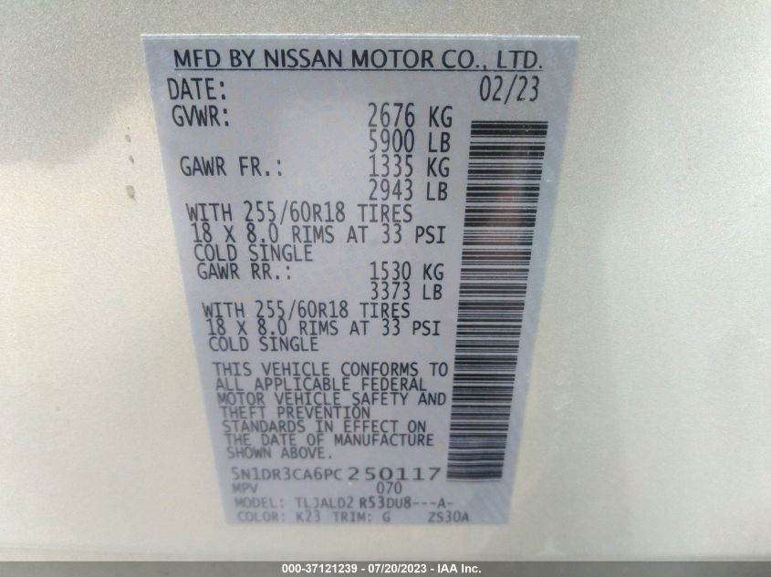 2023 NISSAN PATHFINDER SL - 5N1DR3CA6PC250117