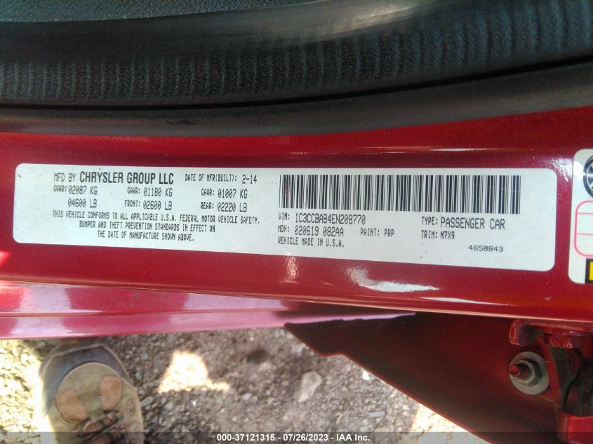 2014 CHRYSLER 200 LX - 1C3CCBAB4EN208770