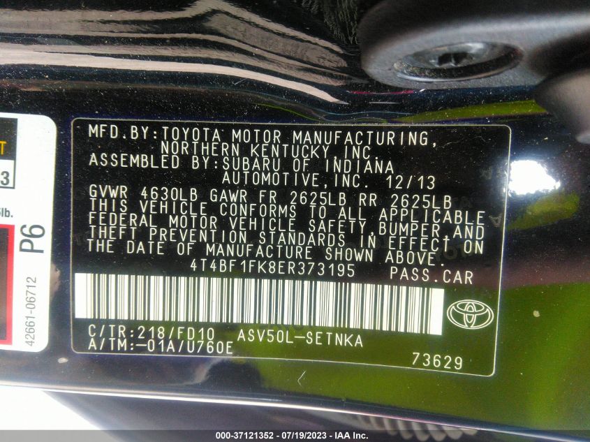 2014 TOYOTA CAMRY L/SE/LE/XLE - 4T4BF1FK8ER373195