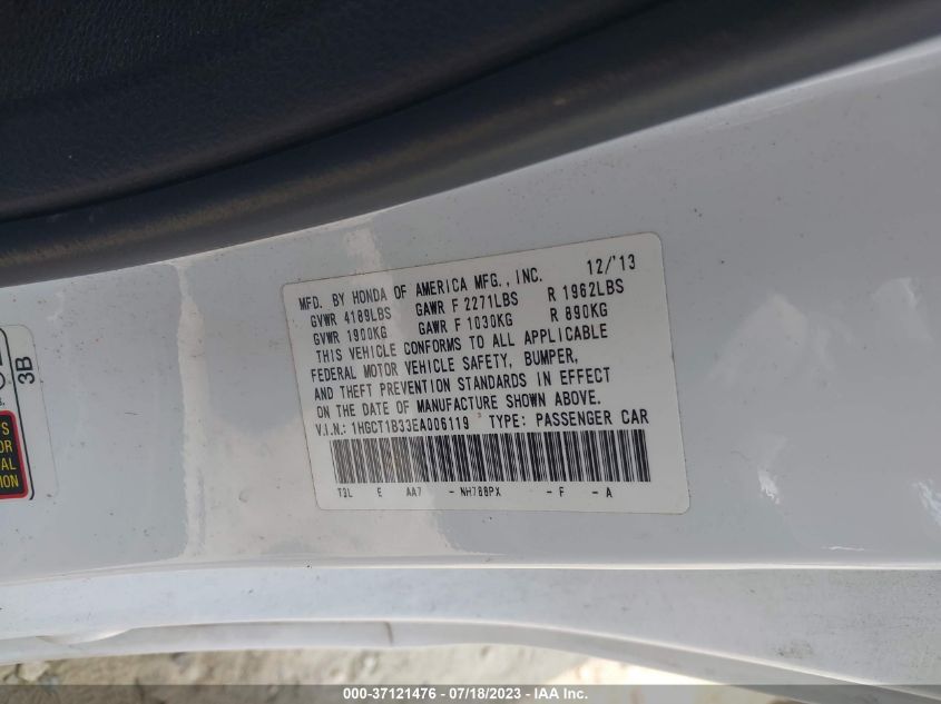 2014 HONDA ACCORD COUPE LX-S - 1HGCT1B33EA006119