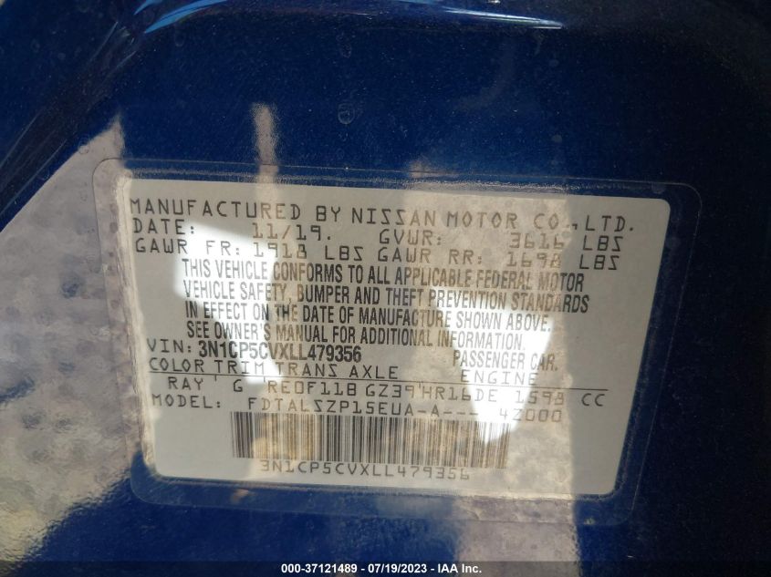 2020 NISSAN KICKS SV - 3N1CP5CVXLL479356